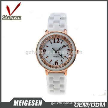 Classical plastic ceramic rose gold gift watches for women